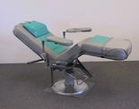 MD 4000 Stationary Donor Lounge Chair tilted with scale mount